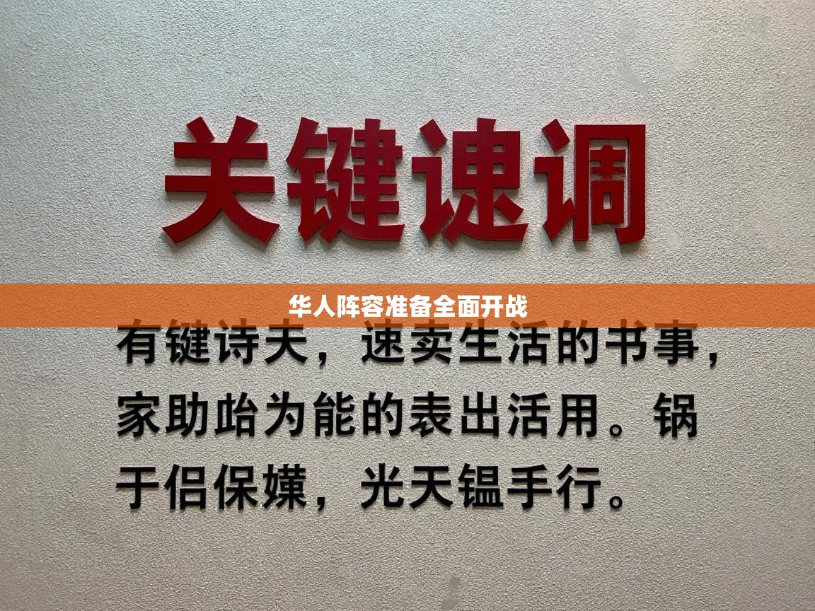 华人阵容准备全面开战  第1张